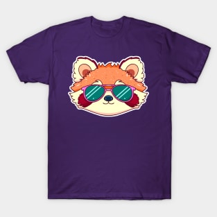 Cute Red Panda wearing sunglasses T-Shirt